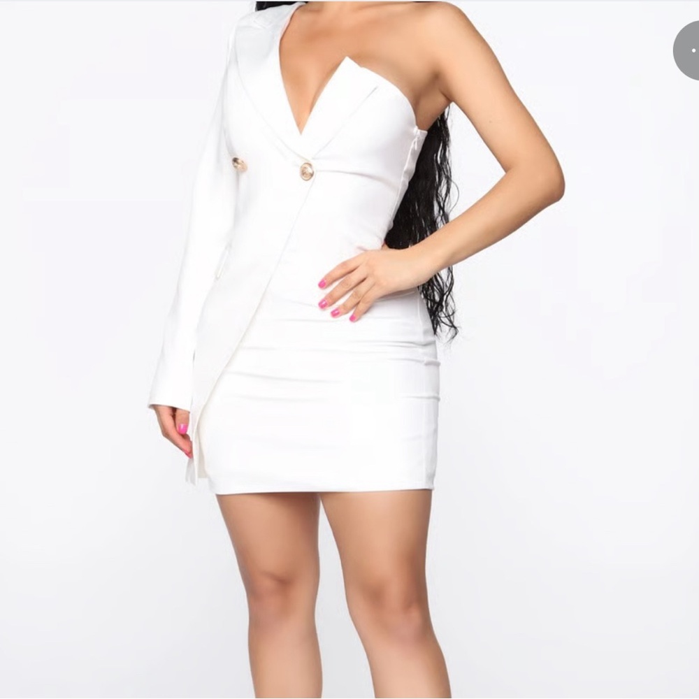 White Blazer dress from Fashionnova